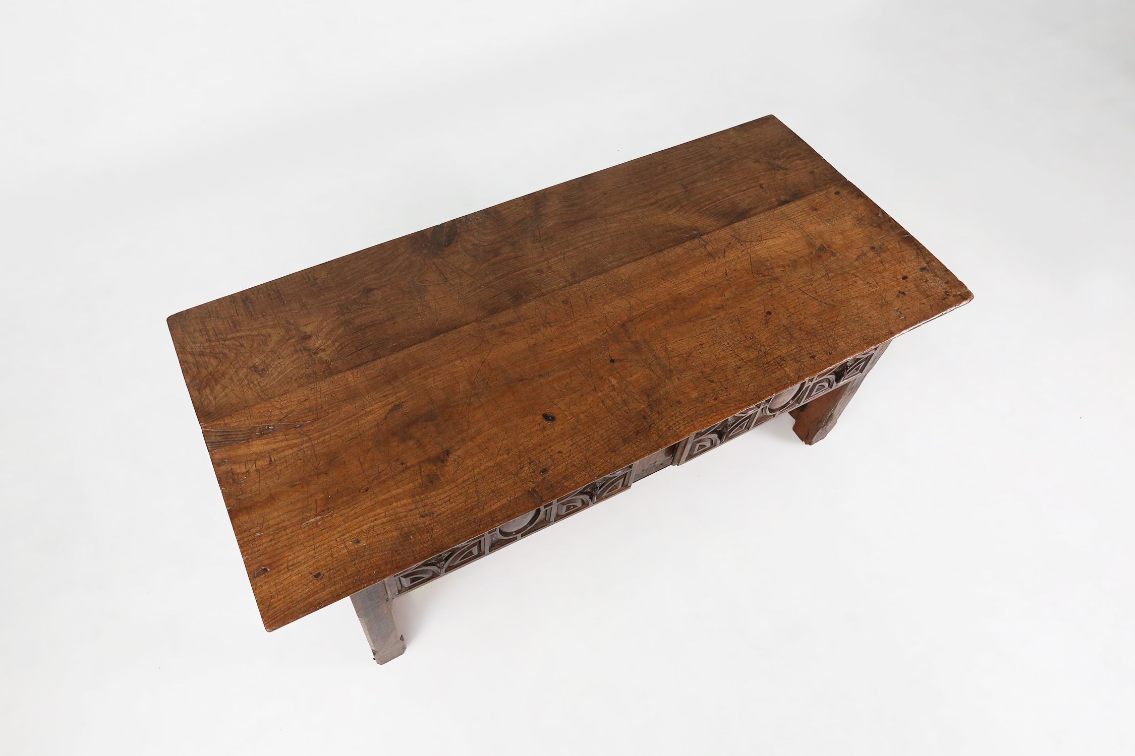 Antique Spanish Console Table in carved Oak, 18th Centurythumbnail